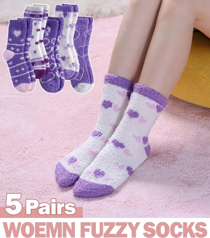 SDBING Fuzzy Socks for Women Soft Fluffy Home Sleeping Socks Cozy Warm Slipper Socks 6 or 5 Pairs - Image 5